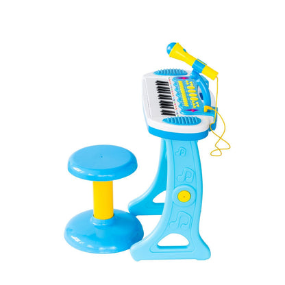 Kids Electronic Keyboard with Stand – Blue Musical Instrument Toy for Beginners