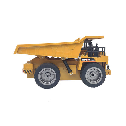 Remote Control Dump Truck – 6-Channel RC Construction Vehicle with Alloy Bucket & Driving Cab