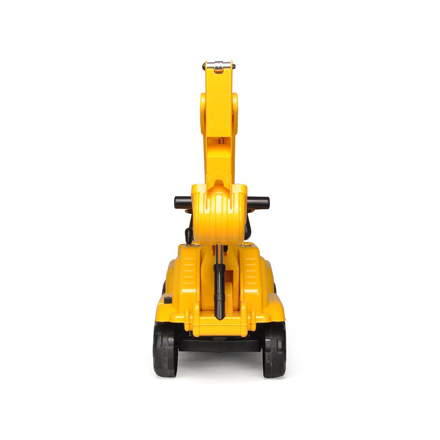 Kids Ride-On Excavator – Yellow Construction Toy with Dual Levers for Scooping