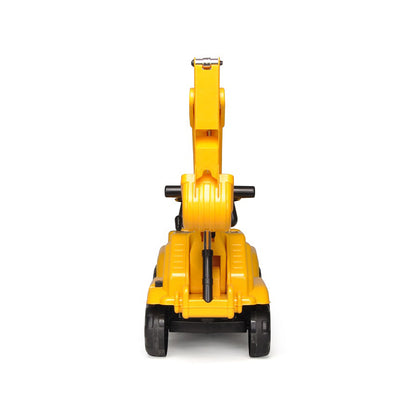 Kids Ride-On Excavator – Yellow Construction Toy with Dual Levers for Scooping