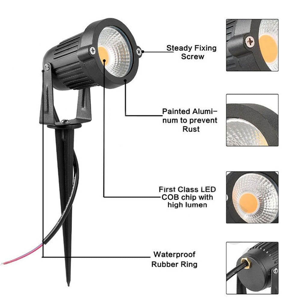 10PCS 12V LED Waterproof Garden Spotlights – Outdoor Landscape Flood Lights