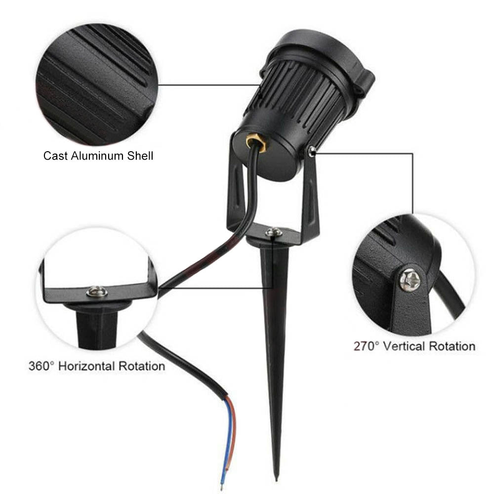10PCS 12V LED Waterproof Garden Spotlights – Outdoor Landscape Flood Lights
