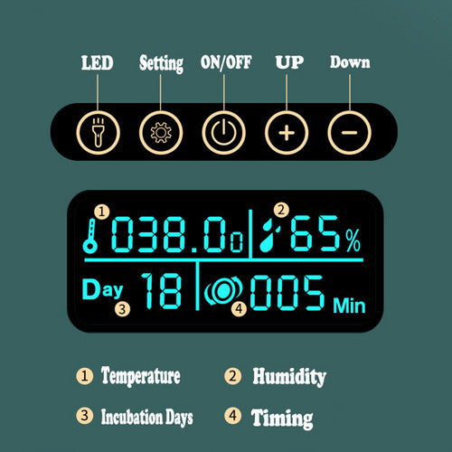 Braneit™ Digital Led Fully Automatic 25 Egg Incubator Hatch Turning Chicken Eggs Poultry