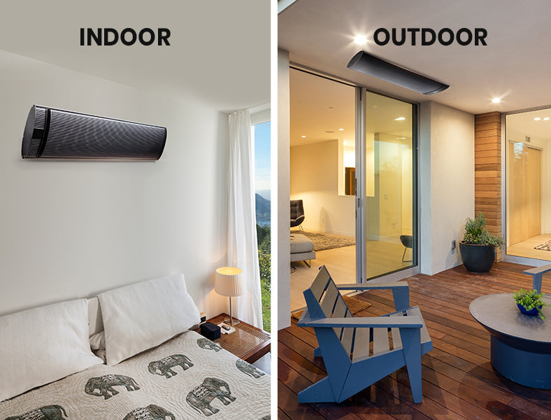 2 x BIO 2400W Outdoor Strip Heater, Electric Radiant Slimline Heat Bar Panel, 10A Plug