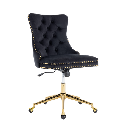 Velvet Home Office Chair- Black