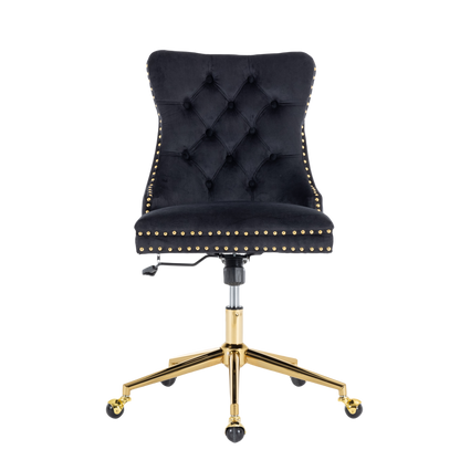 Velvet Home Office Chair- Black