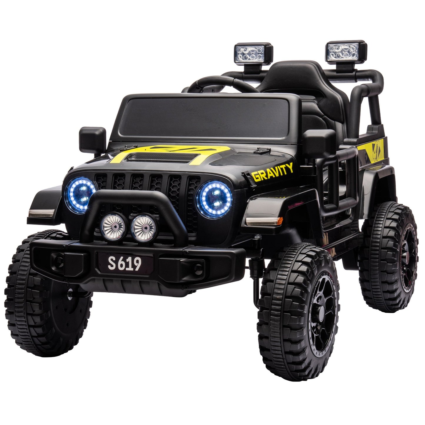 Kahuna S619 Gravity Kids Electric Ride-On Car – Black with Remote & 12V Battery