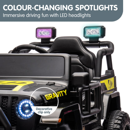 Kahuna S619 Gravity Kids Electric Ride-On Car – Black with Remote & 12V Battery