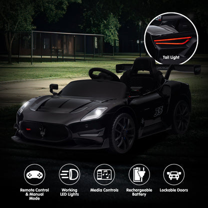 Kahuna Maserati MC20 GT2 Licensed Kids Electric Ride-On Race Car – Black 12V with Remote