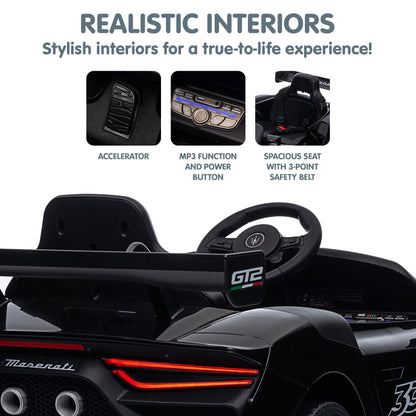 Kahuna Maserati MC20 GT2 Licensed Kids Electric Ride-On Race Car – Black 12V with Remote