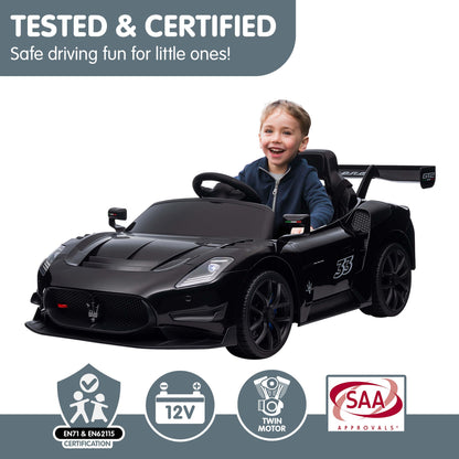 Kahuna Maserati MC20 GT2 Licensed Kids Electric Ride-On Race Car – Black 12V with Remote
