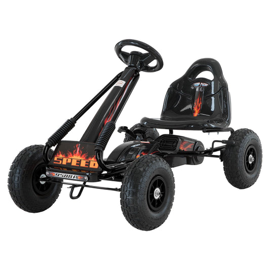 Kahuna G95 Kids Pedal-Powered Go Kart – Black Ride-On Racing Car