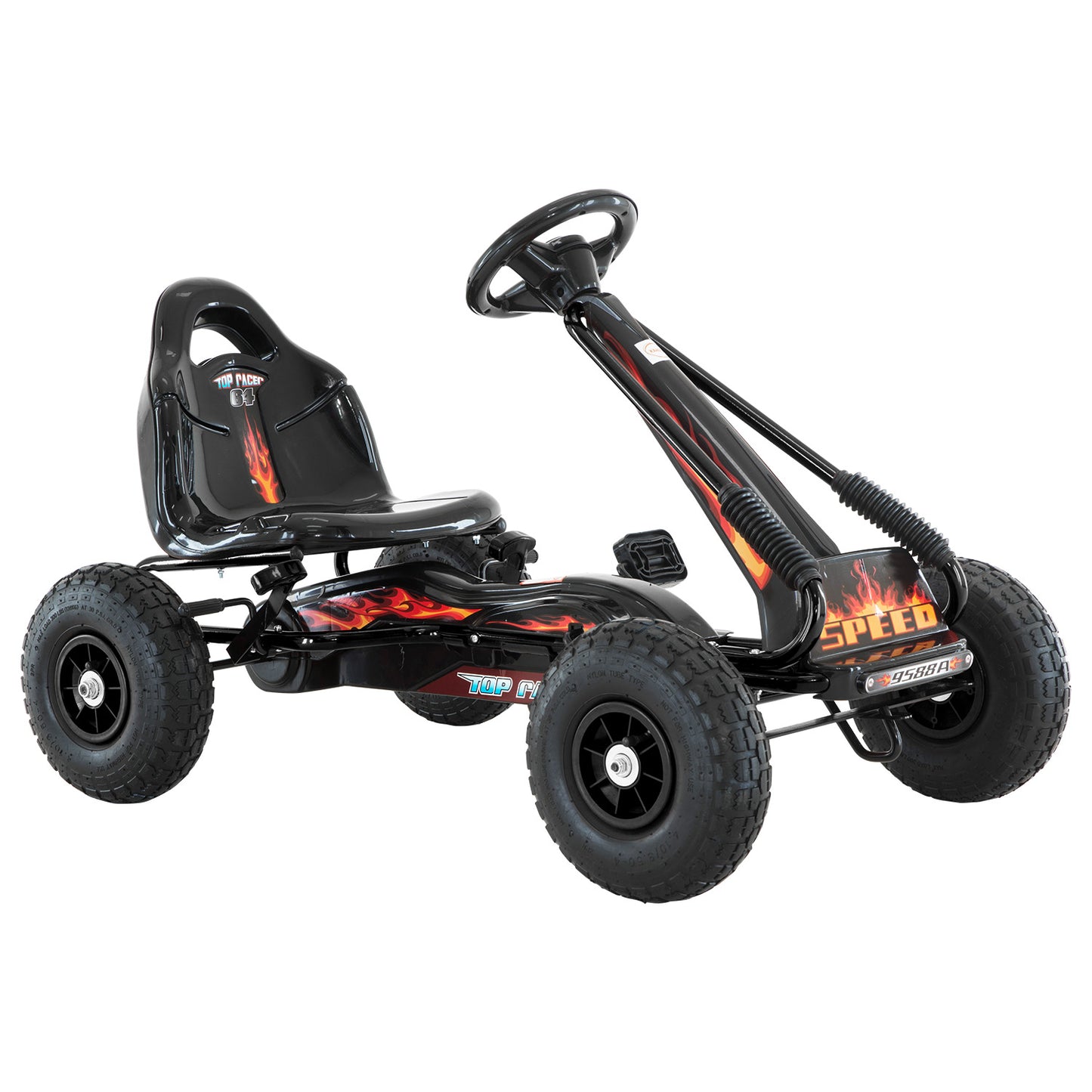 Kahuna G95 Kids Pedal-Powered Go Kart – Black Ride-On Racing Car