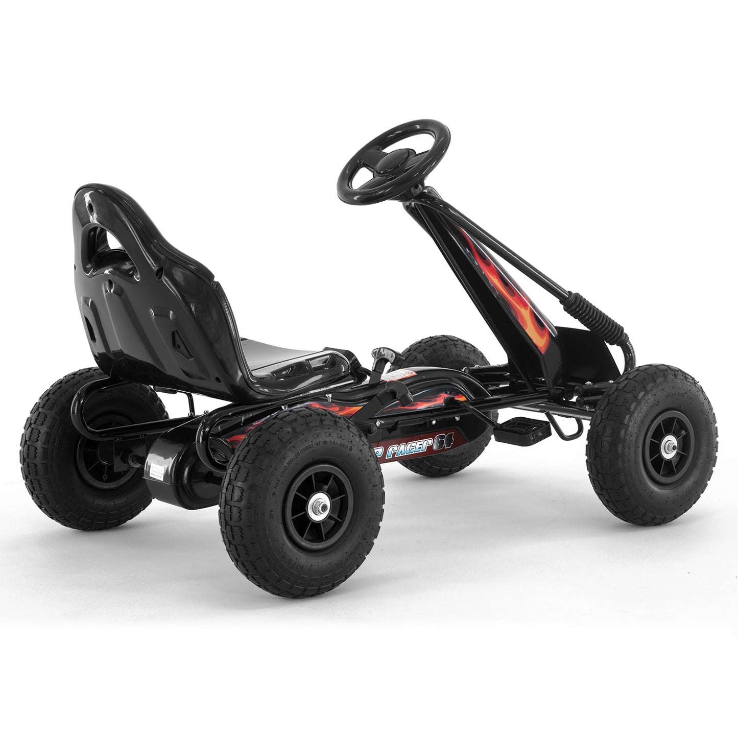 Kahuna G95 Kids Pedal-Powered Go Kart – Black Ride-On Racing Car