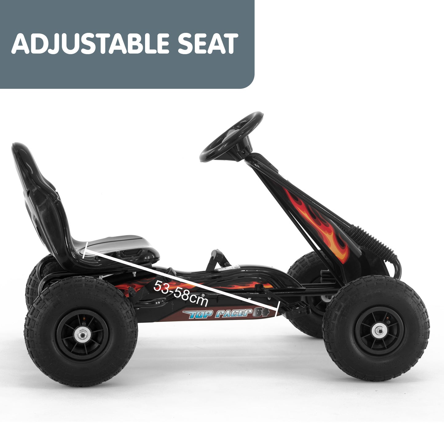 Kahuna G95 Kids Pedal-Powered Go Kart – Black Ride-On Racing Car