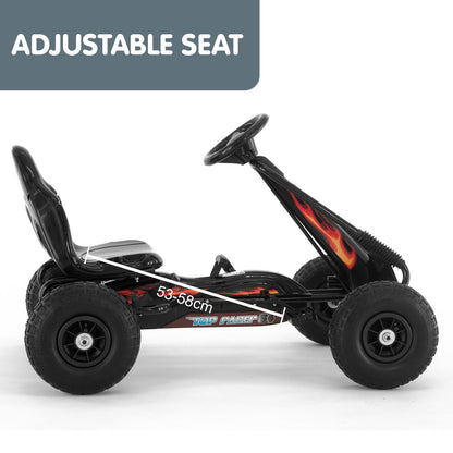 Kahuna G95 Kids Pedal-Powered Go Kart – Black Ride-On Racing Car