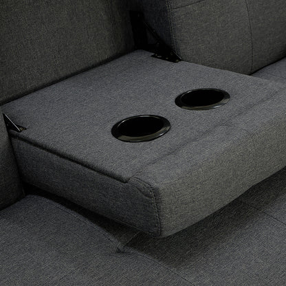 Braneit™ Sarantino Rochester Linen Fabric Sofa Bed – Dark Grey Futon Lounge Couch