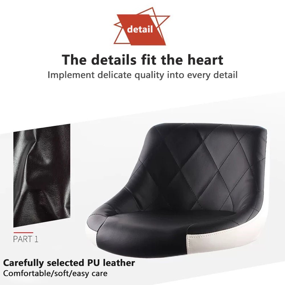 Braneit™ Bar Stools Kitchen Bar Stool Leather Barstools Swivel Gas Lift Counter Chairs x2 BS8403 Black