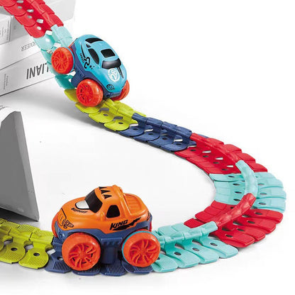 Glow-in-the-Dark Flexible Race Track – 92pcs with LED Light-Up Car