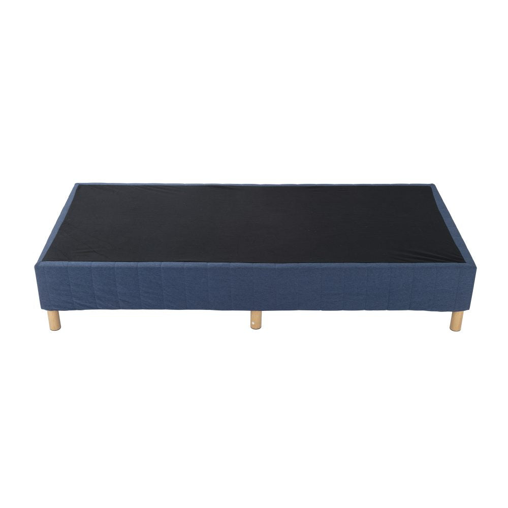 King Size Metal Bed Frame – Blue Mattress Foundation with Sturdy Steel Base