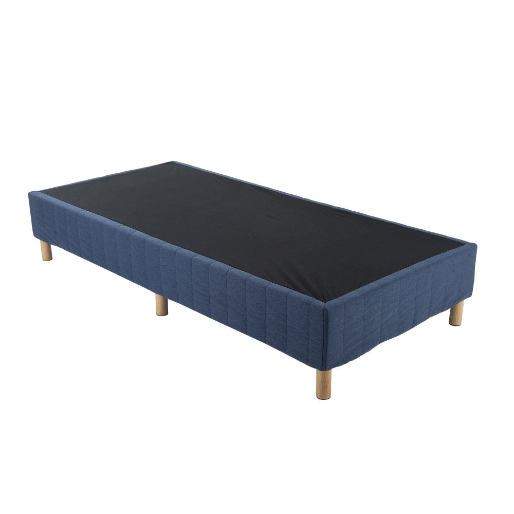 Queen Size Metal Bed Frame – Blue Mattress Foundation with Sturdy Steel Base