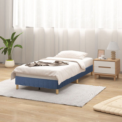 Queen Size Metal Bed Frame – Blue Mattress Foundation with Sturdy Steel Base