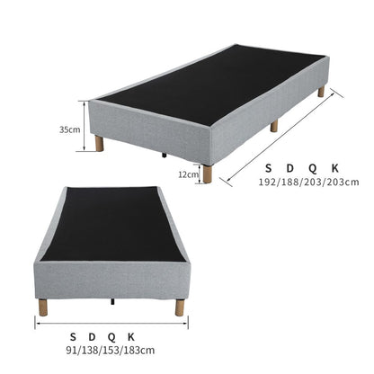 Queen Size Metal Bed Frame – Blue Mattress Foundation with Sturdy Steel Base