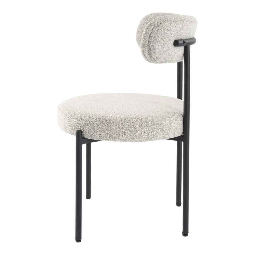 Braneit™ Luxe Boucle Cushioned Elsa Dining Chairs in White Quartz