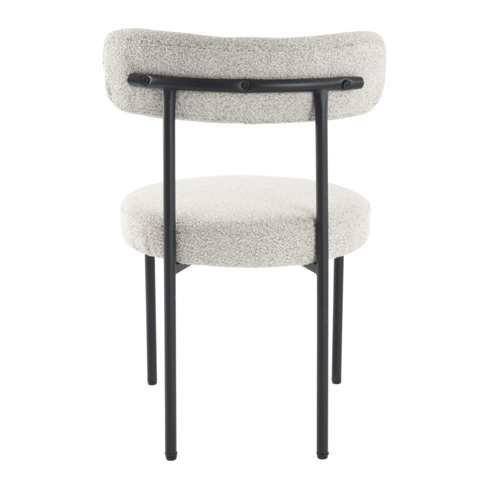 Braneit™ Luxe Boucle Cushioned Elsa Dining Chairs in White Quartz