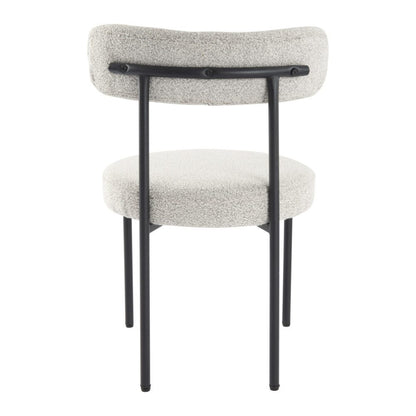 Braneit™ Luxe Boucle Cushioned Elsa Dining Chairs in White Quartz