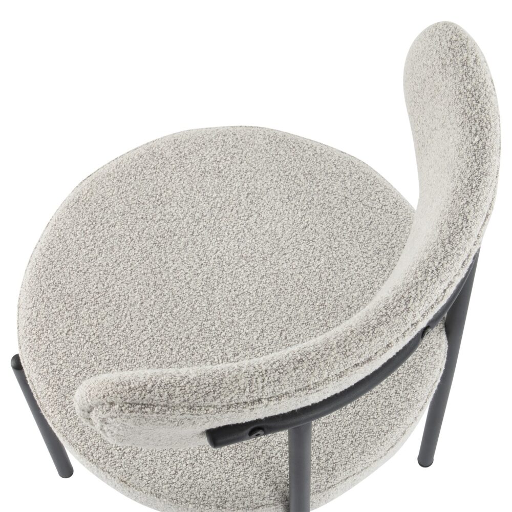 Braneit™ Luxe Boucle Cushioned Elsa Dining Chairs in White Quartz