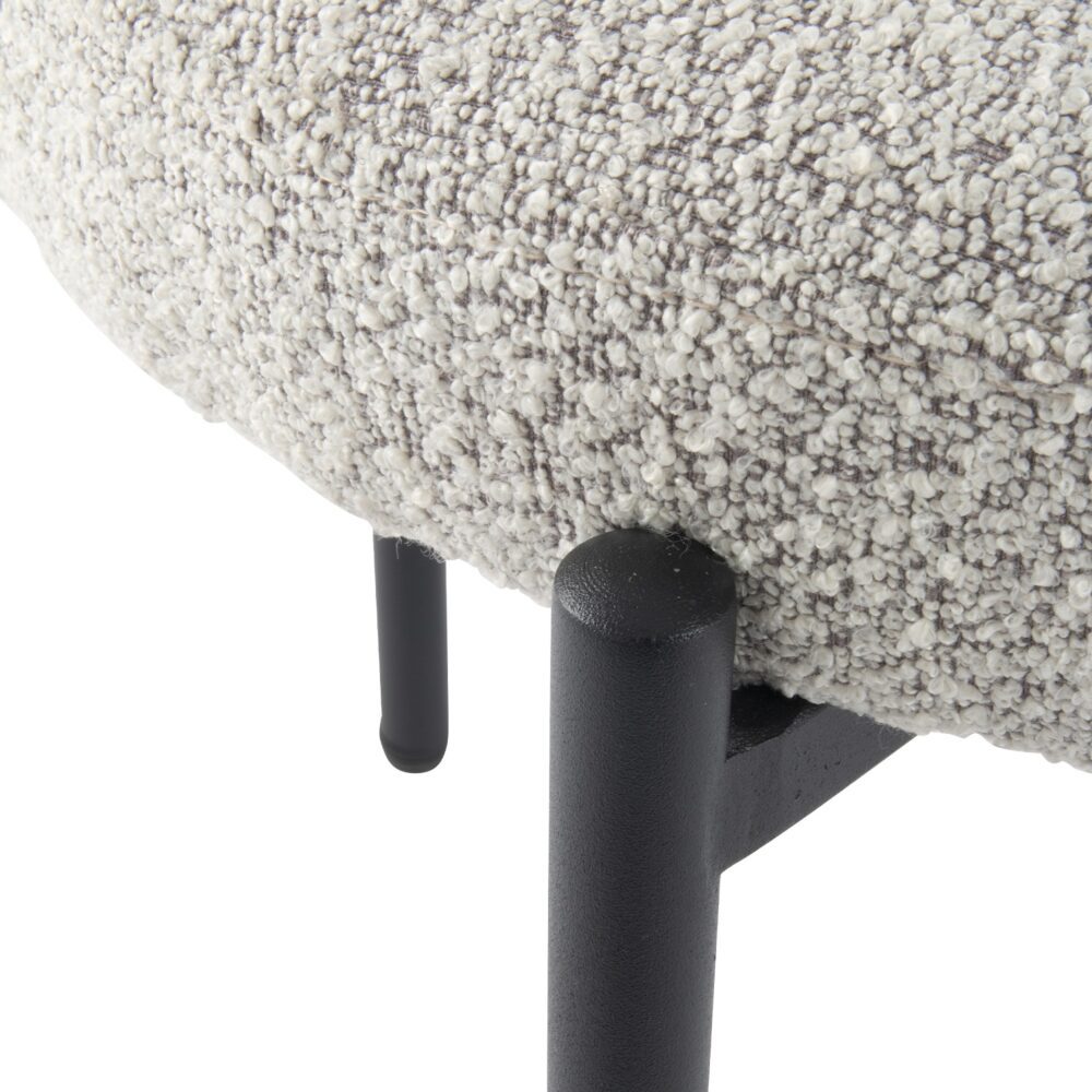 Braneit™ Luxe Boucle Cushioned Elsa Dining Chairs in White Quartz