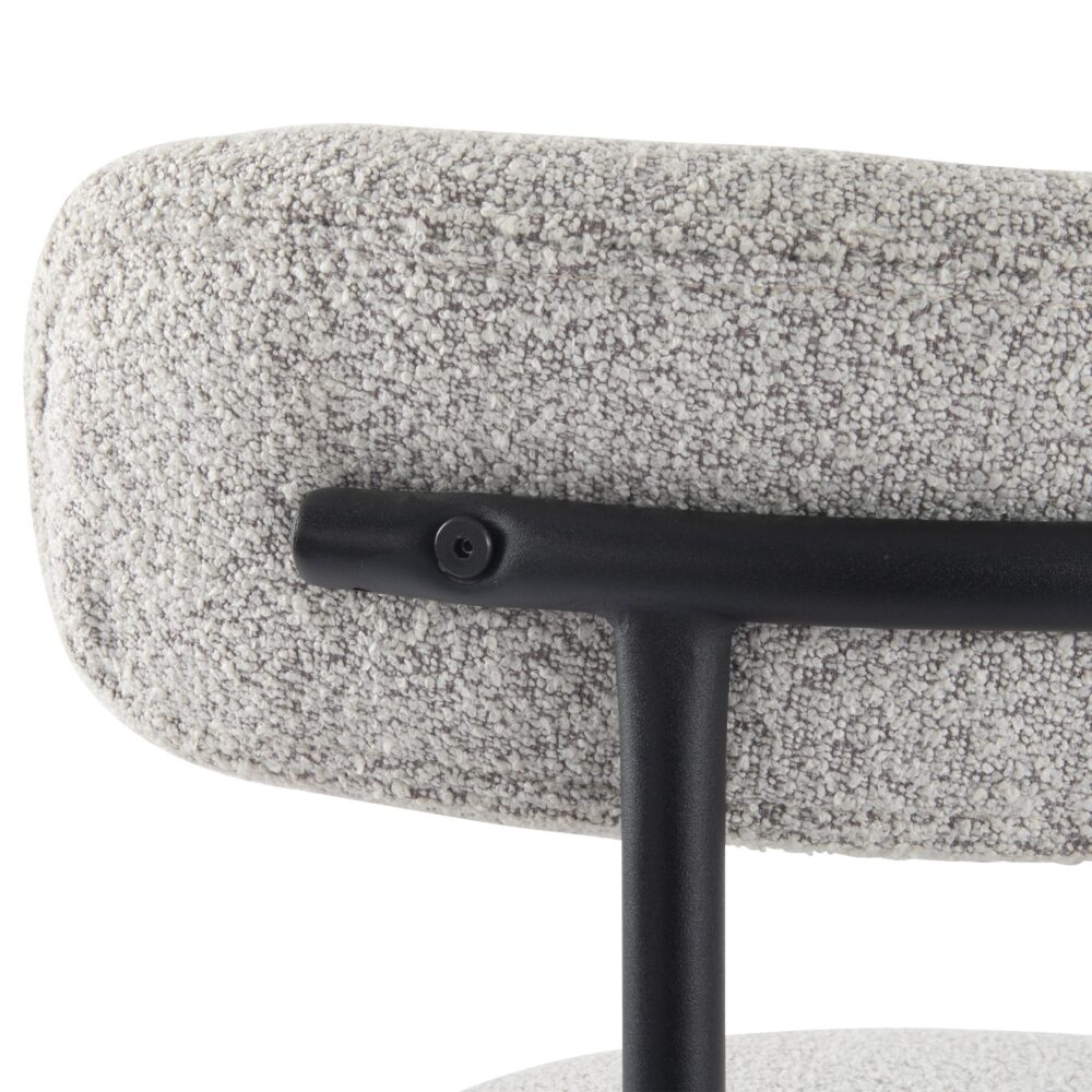 Braneit™ Luxe Boucle Cushioned Elsa Dining Chairs in White Quartz