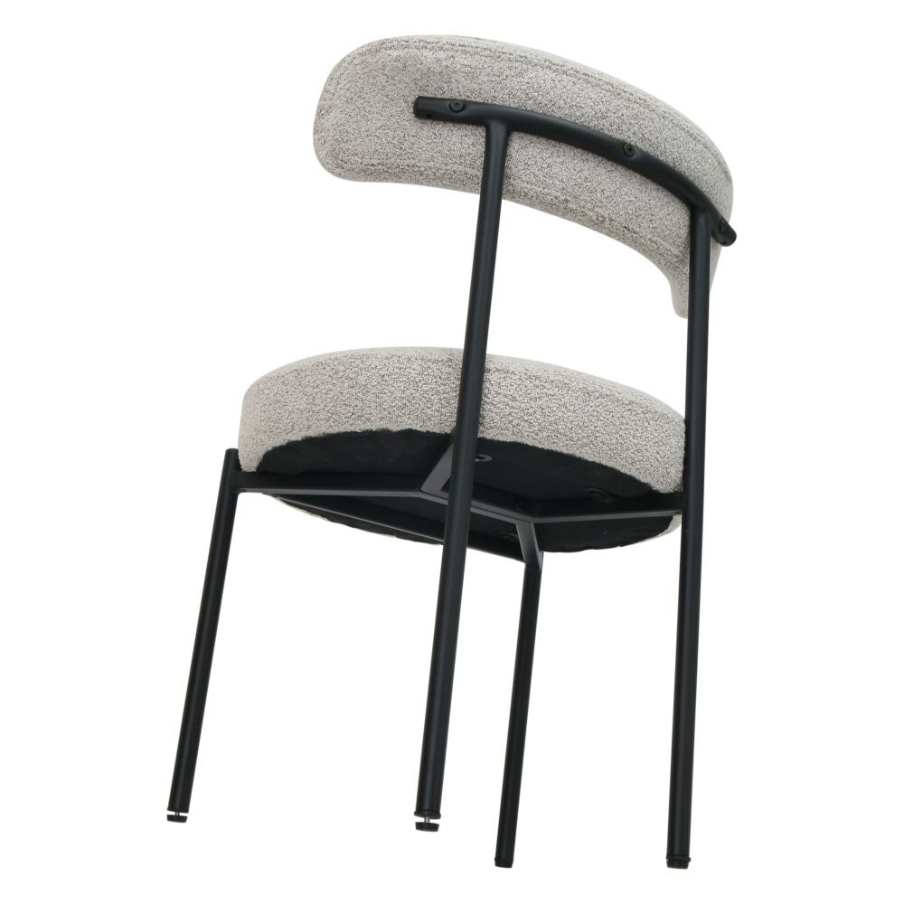 Braneit™ Luxe Boucle Cushioned Elsa Dining Chairs in White Quartz