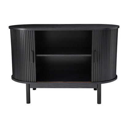 Prestigious Homeware™ Mid-Century Black Ribbed Sideboard Cabinet