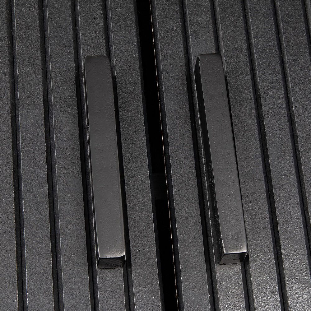 Prestigious Homeware™ Mid-Century Black Ribbed Sideboard Cabinet