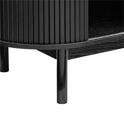 Prestigious Homeware™ Mid-Century Black Ribbed Sideboard Cabinet