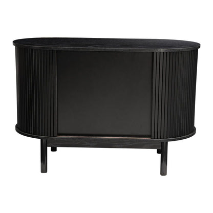 Prestigious Homeware™ Mid-Century Black Ribbed Sideboard Cabinet