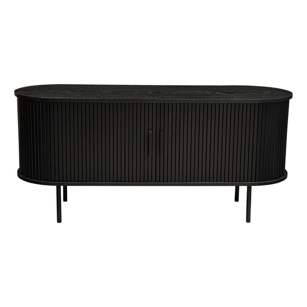 Prestigious Homeware™ Ribbed Black Sideboard with Sliding Doors