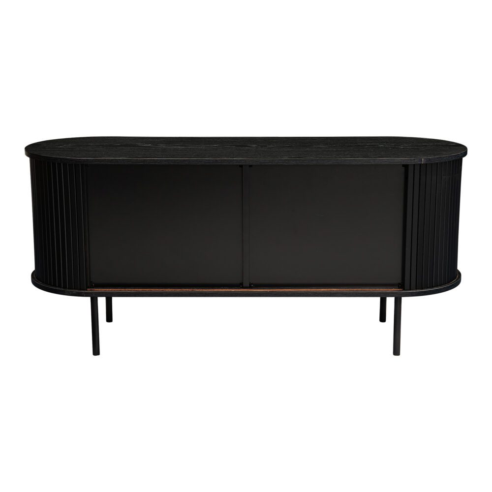 Prestigious Homeware™ Ribbed Black Sideboard with Sliding Doors