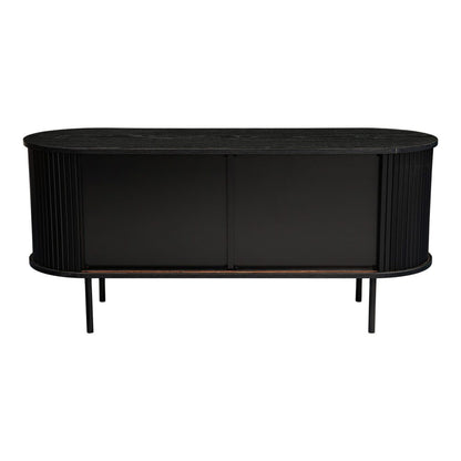 Prestigious Homeware™ Ribbed Black Sideboard with Sliding Doors