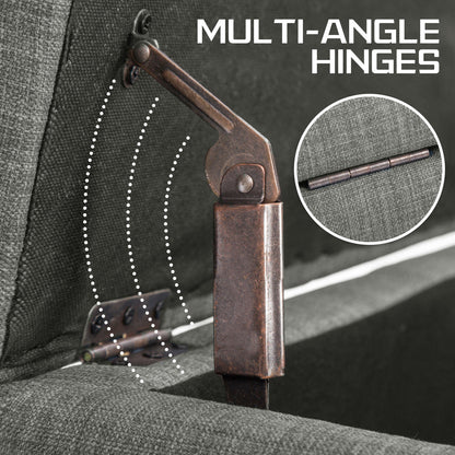 Braneit™ 102cm Storage Ottoman Stool – Dark Grey Fabric Bench with Hidden Compartment