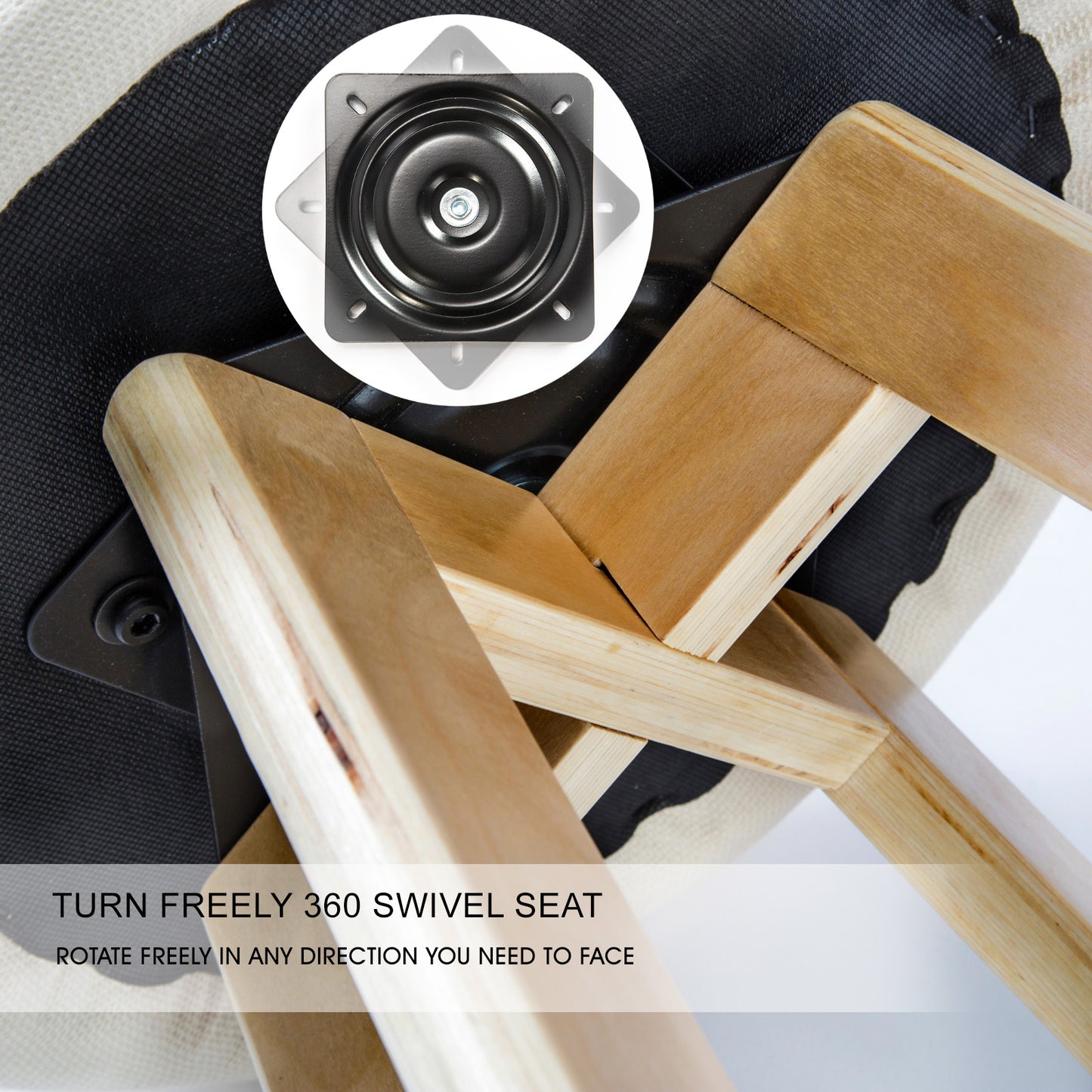 Braneit™ 2X Wood Bar Stool Dining Chair Fabric LEILA 72cm BEIGE