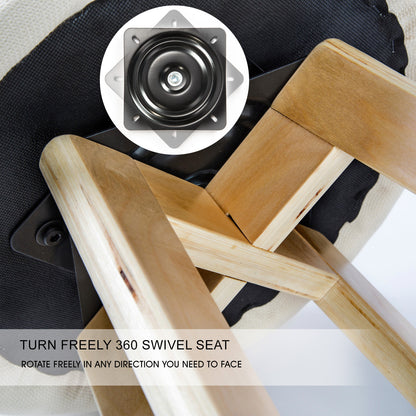 Braneit™ 2X Wood Bar Stool Dining Chair Fabric LEILA 72cm BEIGE