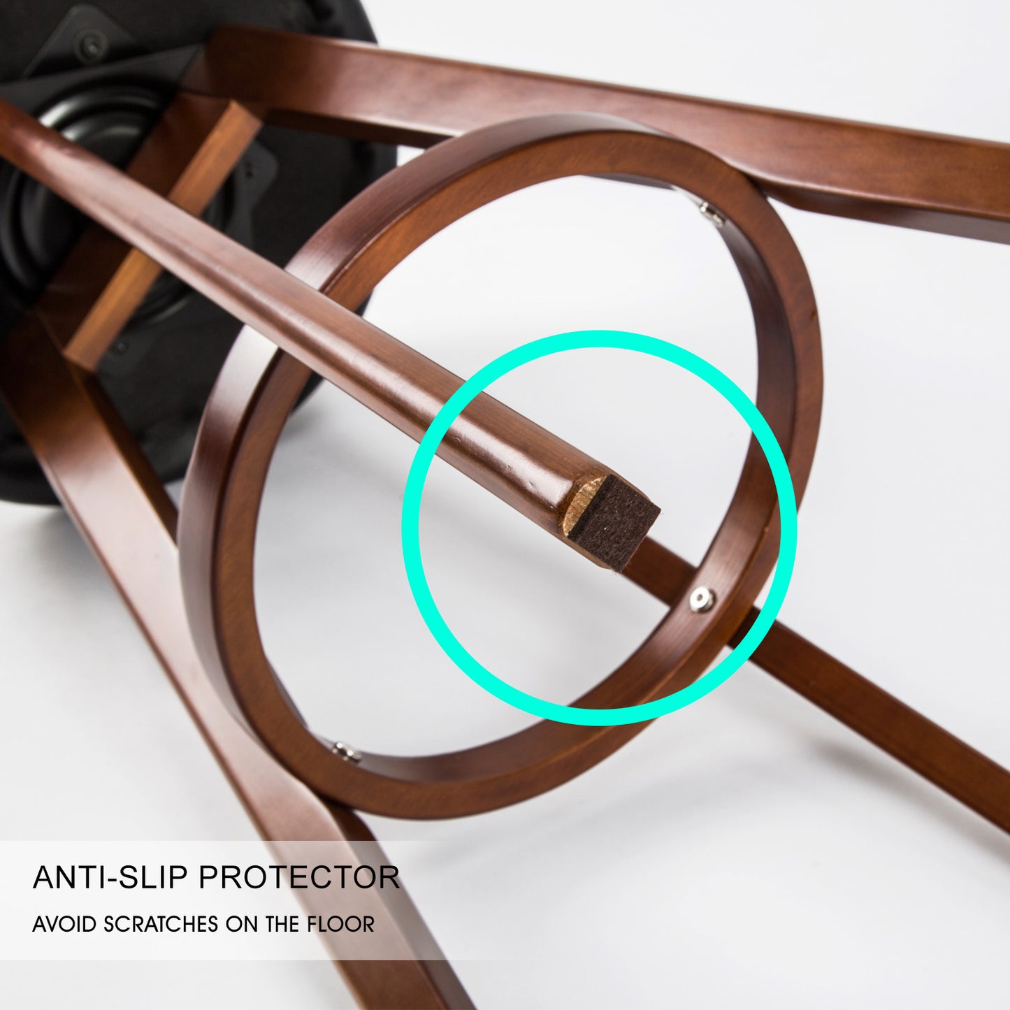 Braneit™ Set of 2 LEILA 72cm Wooden Bar Stools – Black Brown Leather Dining Chairs