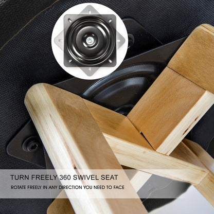 Braneit™ Set of 4 LEILA 72cm Wooden Bar Stools – Black Faux Leather Dining Chairs