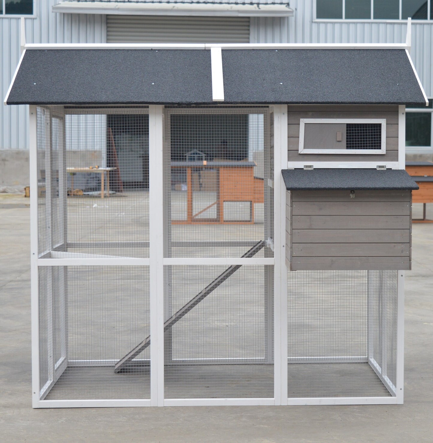 YES4PETS Grey XL Chicken Coop Rabbit Guinea Pig Hutch Ferret Hen Cat Bird House