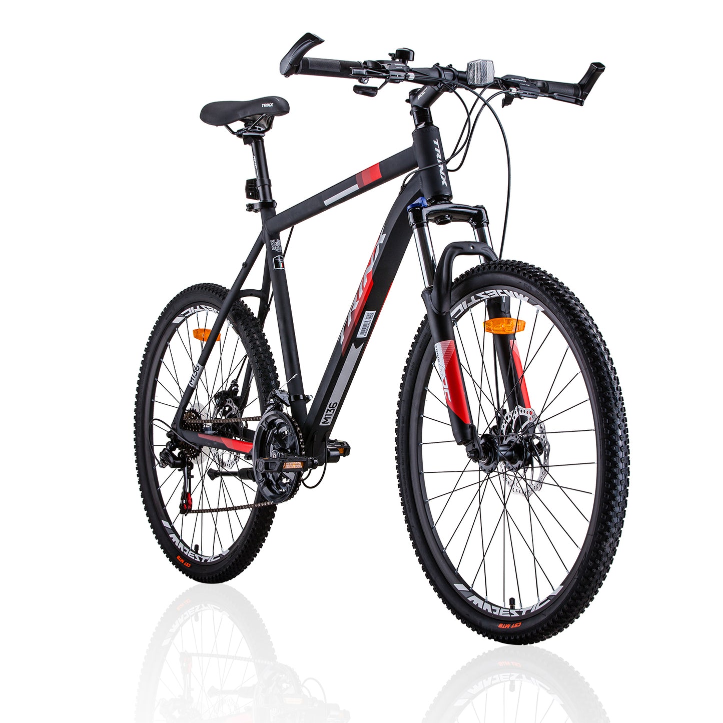 Trinx 26" Men’s Mountain Bike – 21-Speed Shimano, 17" Frame, Matt Black White/Red