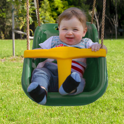 Lifespan Kids Baby Swing Seat – Green & Yellow with 54cm Short Rope