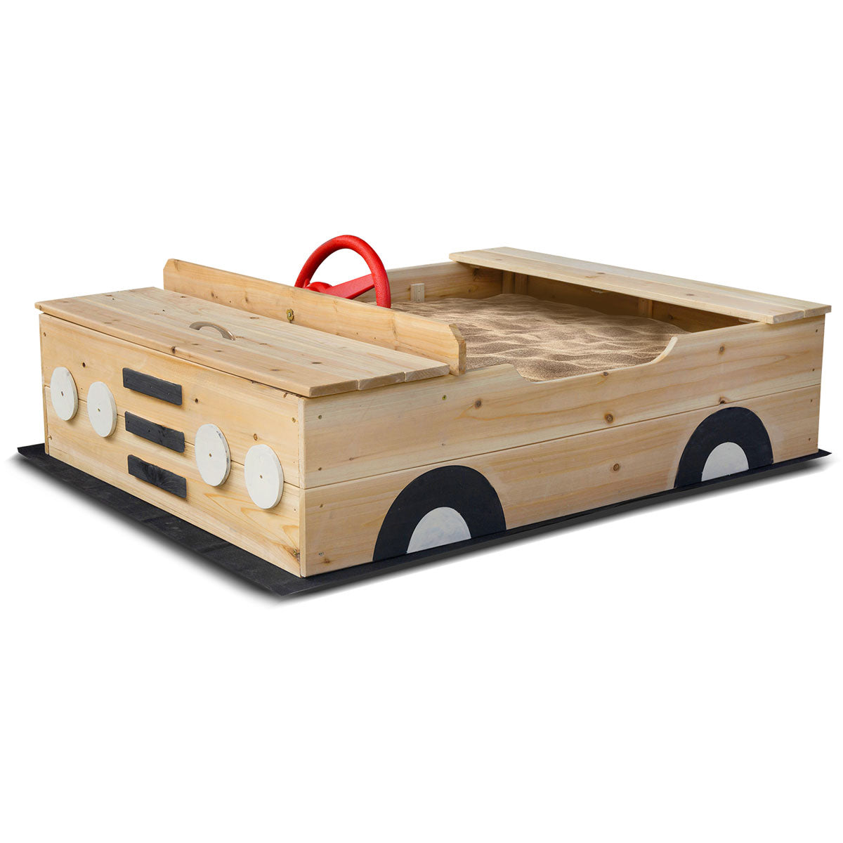 Lifespan Kids Outback Interactive Sandpit – Wooden Outdoor Play Box with Cover